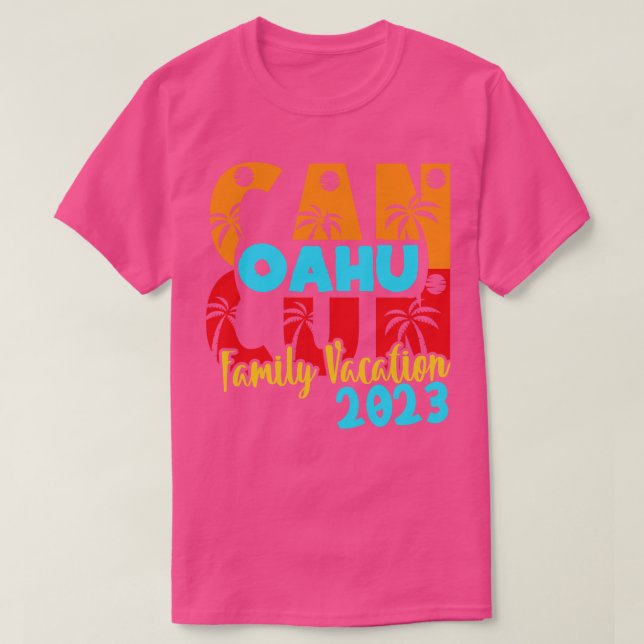 Cancun 2023 Oahu, sommarfamilj, par matchande hol T Shirt (Design framsida)