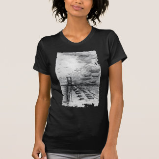 Cancun Beach cloudy black and white T Shirt