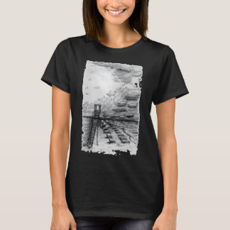 Cancun Beach cloudy black and white T Shirt