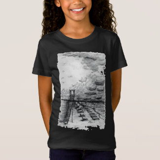 Cancun Beach cloudy black and white T Shirt