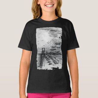 Cancun Beach cloudy black and white T Shirt