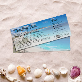 Cancun Beach Destinationsboardingpass Bröllop Inbjudningar
