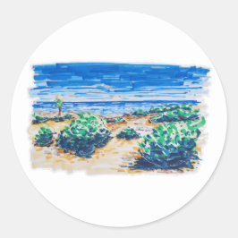 Cancun Beach-färg och färsk Runt Klistermärke