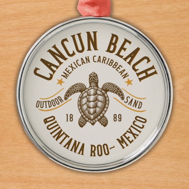 Cancun Beach Mexico | Paradise Mexican Caribbean Julgransprydnad Metall (Skapare uppladdad)