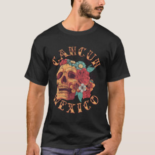 Cancun Beach Mexico Tattoo Bläck Skull T Shirt