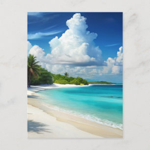 Cancun Beach Mexico Vintage resor Vykort