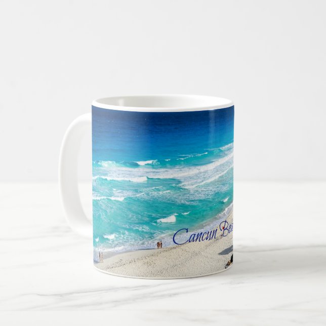 Cancun Beach, Mexiko Kaffemugg (Framsida vänster)