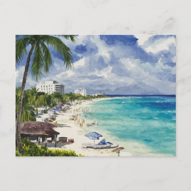 Cancun Beach Mexiko Vykort (Framsida)