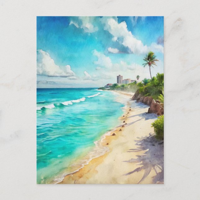 Cancun Beach Mexiko Vykort (Framsida)