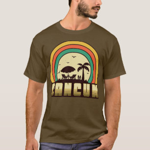 Cancun Beach Vintage Retro Sunset Stil T Shirt