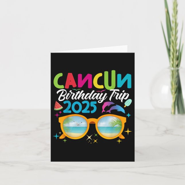 Cancun Birthday Resa 2025 Sommaravacation Morsa Kort (Framsida)