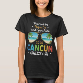 Cancun Birthday Resa Shirt - Anpassat namn och åld T Shirt