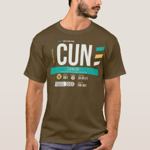 Cancun CUN Airport Code Baggage Märkre T Shirt