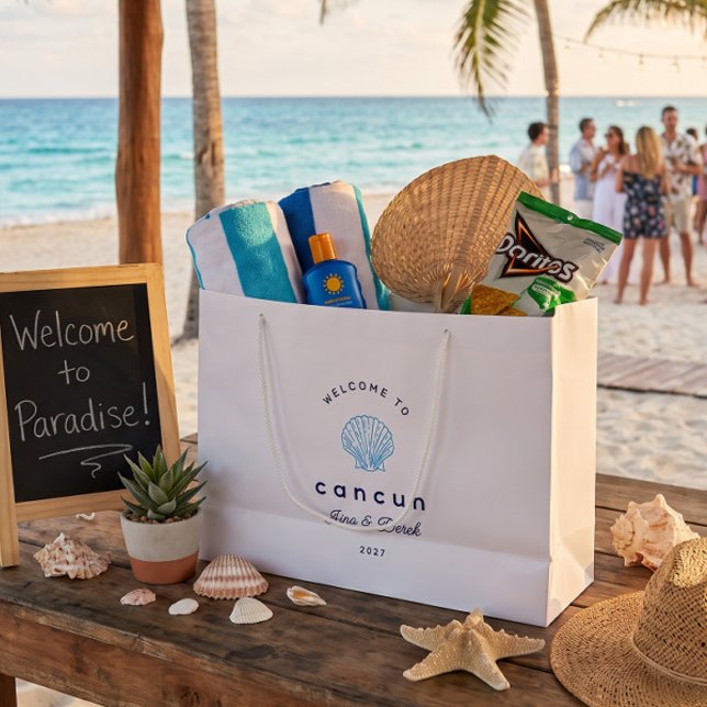 Cancun Destination Bröllop Blå Välkomstpåse (Skapare uppladdad)