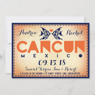 CANCUN Destinationsbröllopsinbjudan Inbjudningar