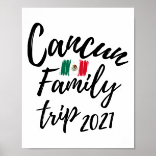 Cancun familjeresa Mexiko semester design Poster