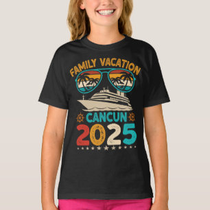 Cancun Family Vacation 2025 Sunglasses Retro Beach T Shirt