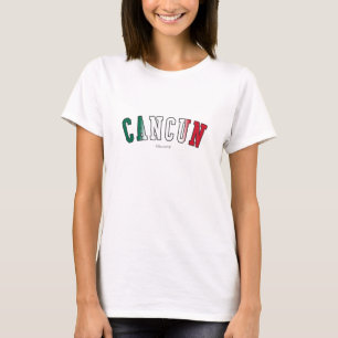 Cancun i färger för Mexico medborgareflagga Tee Shirt