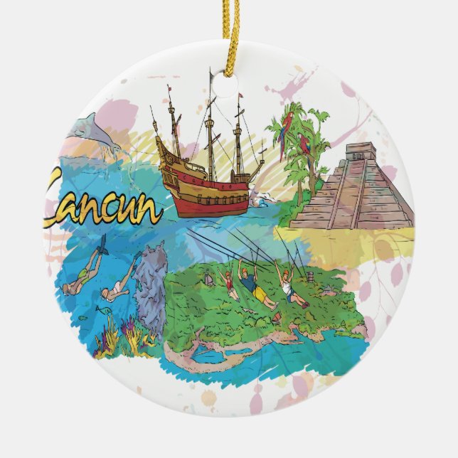 Cancun Julgransprydnad Keramik (Framsidan)