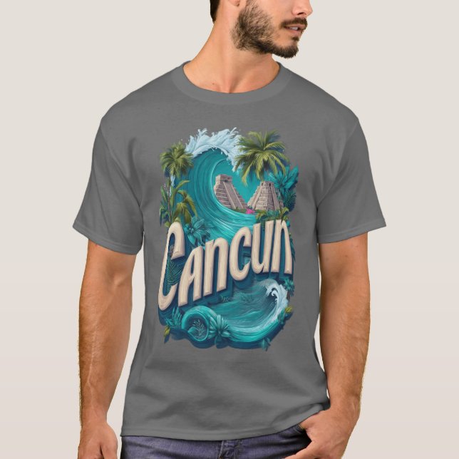Cancun Karibiska stranden Mayafynden Design vän T Shirt (Framsida)