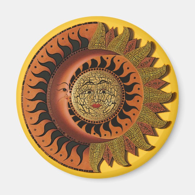 Cancun Mayan Måne och Sol Magnet (Framsidan)