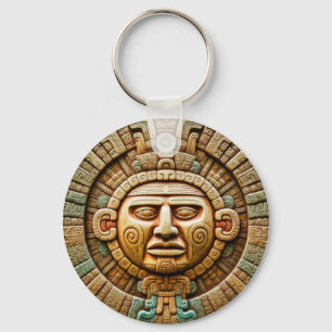 Cancun Mayan Sol God Mexico Travel Nyckelring