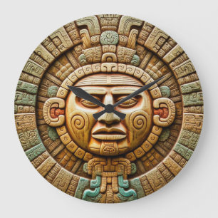 Cancun Mayan Sol God Mexico Travel Stor Klocka