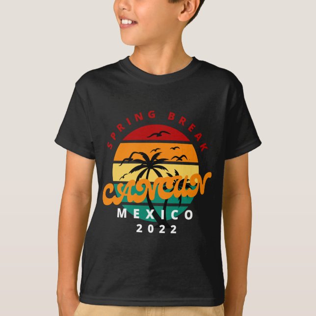 Cancun Mexico 2022 Påsklov-familjmatchning Va T Shirt (Framsida)