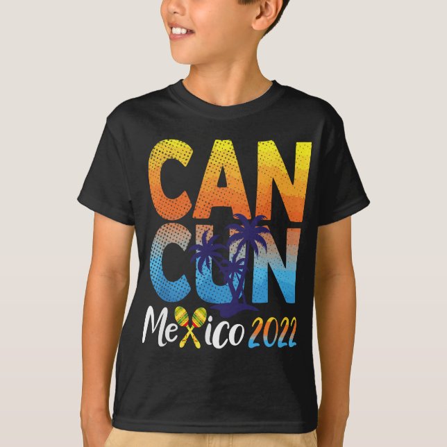 Cancun Mexico 2022 Souvenir Matching Family Vacati T Shirt (Framsida)