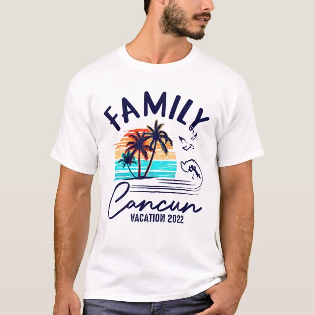 CANCUN MEXICO 2022 Vacation Beach Matching Family T Shirt (Framsida)