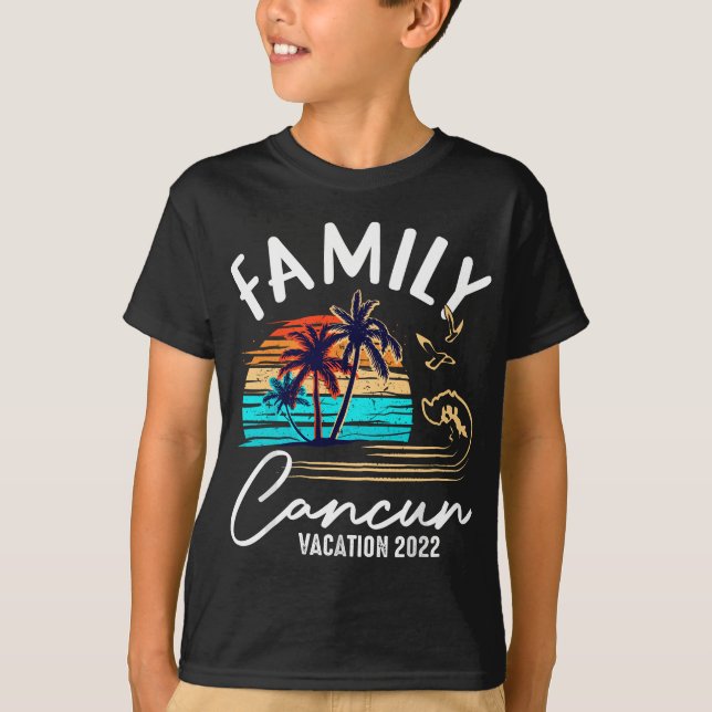 CANCUN MEXICO 2022 Vacation Beach Matching Family T Shirt (Framsida)