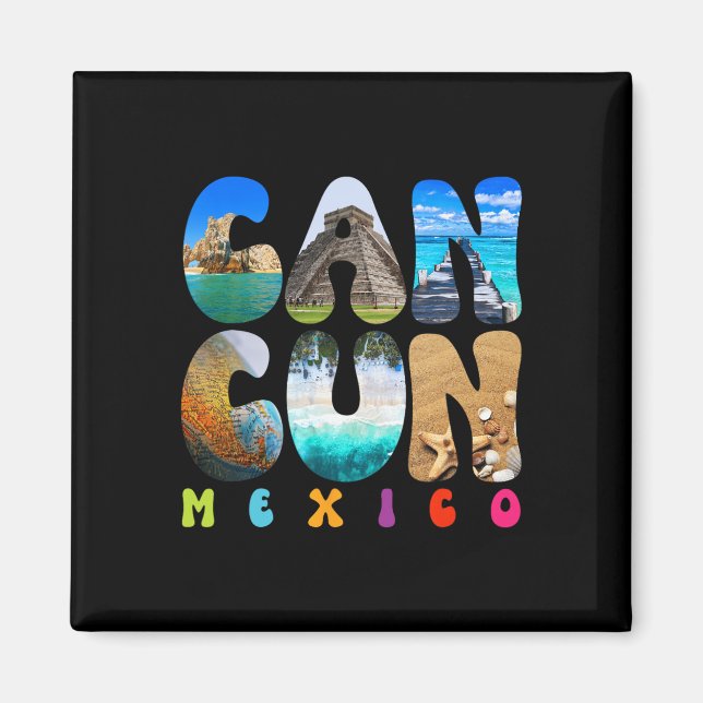 Cancun Mexico 2025 Vacation Beach Matching Family Magnet (Framsidan)