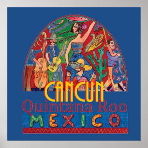 CANCUN Mexico AFFISCHtryck Poster