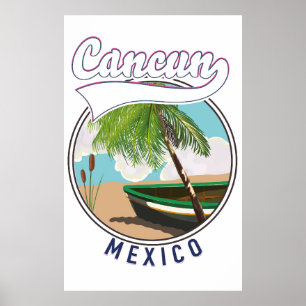 Cancun Mexico Beach-logotyp Poster
