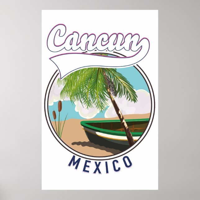 Cancun Mexico Beach-logotyp Poster (Framsidan)