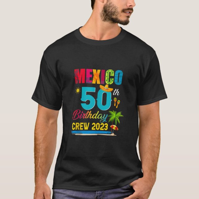Cancun Mexico Birthday Crew 30:e 50:e Matching Gro T Shirt (Framsida)