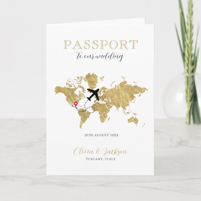 Cancun Mexico Destinationsbröllop Passport Inbjudan (Framsida)