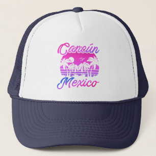 Cancun Mexico Handflatan Träd Retro Travel Souveni Keps