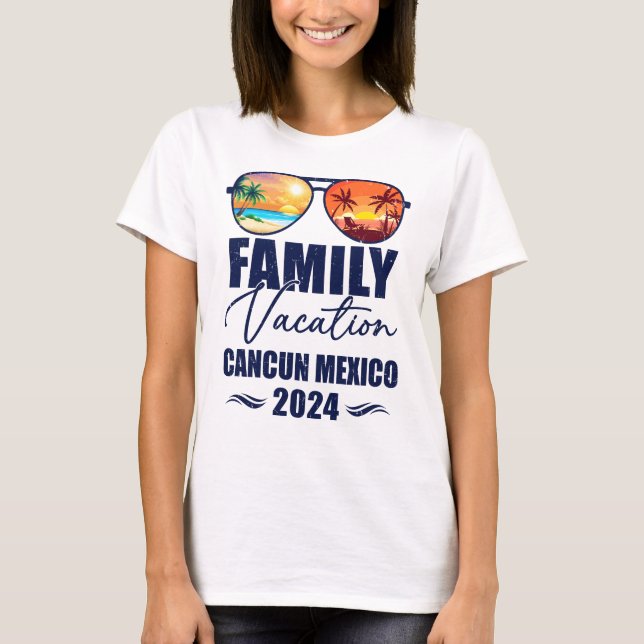Cancun Mexico Matching Family Vacation 2024 Skapar T Shirt (Framsida)