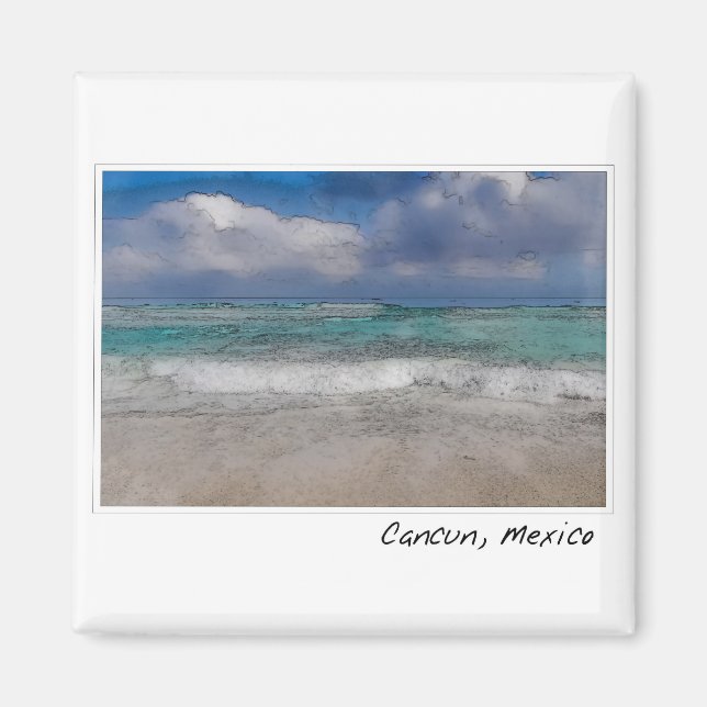 Cancun Mexico Ocean Beach Magnet (Framsidan)