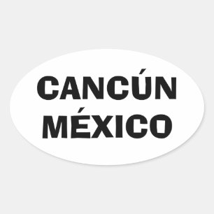 Cancun Mexico Ovalt Klistermärke