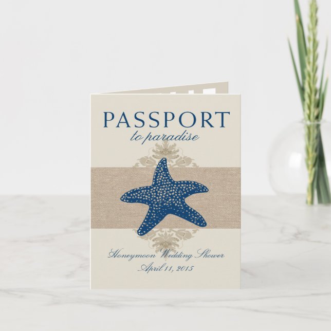Cancun Mexico Passport Möhippa Inbjudan (Framsida)