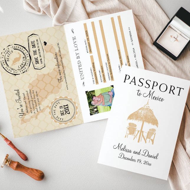 Cancun Mexico Passport Spara datum meddelande (Skapare uppladdad)