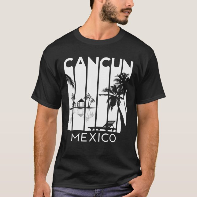 Cancun Mexico Retro Mexican Resort Vacation, somma T Shirt (Framsida)