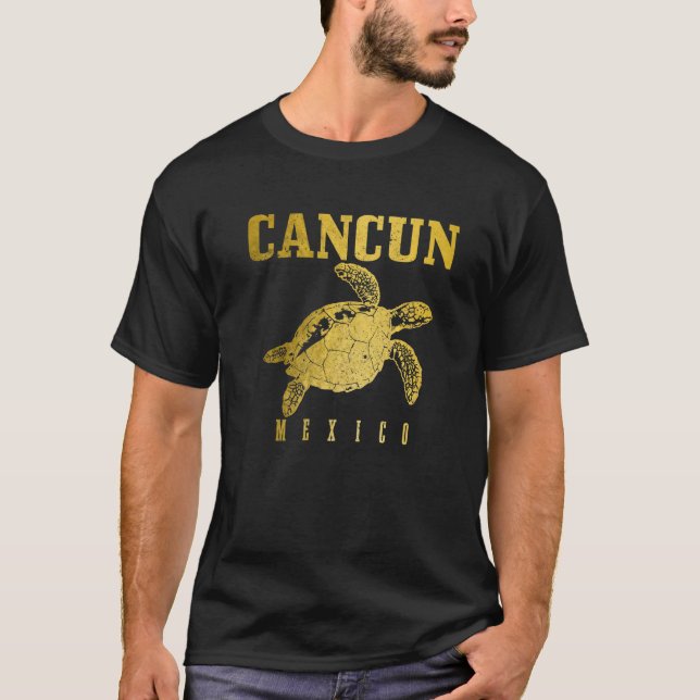 Cancun Mexico Sea Turtle Beach Scuba Diving Diver  T Shirt (Framsida)