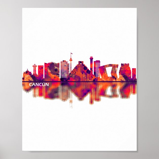 Cancun Mexico Skyline Poster (Framsidan)