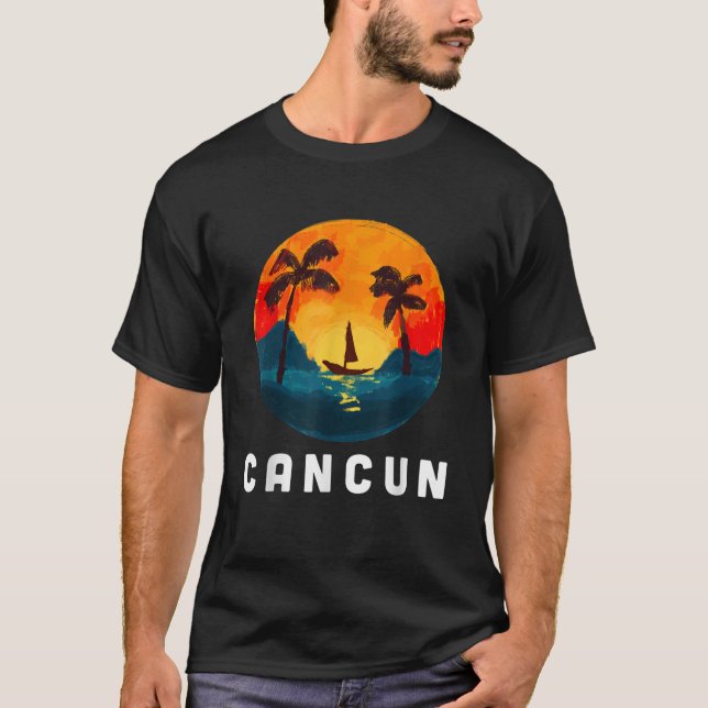 CANCUN MEXICO SOMMER SUNSET VACATION MATCHING FAMI T SHIRT (Framsida)