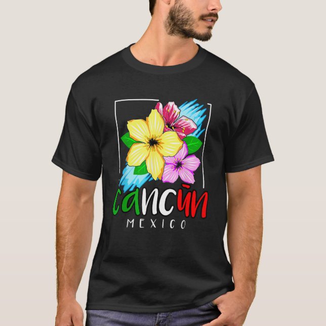 Cancun Mexico Souvenir Gift Påsklov Summer Va T Shirt (Framsida)