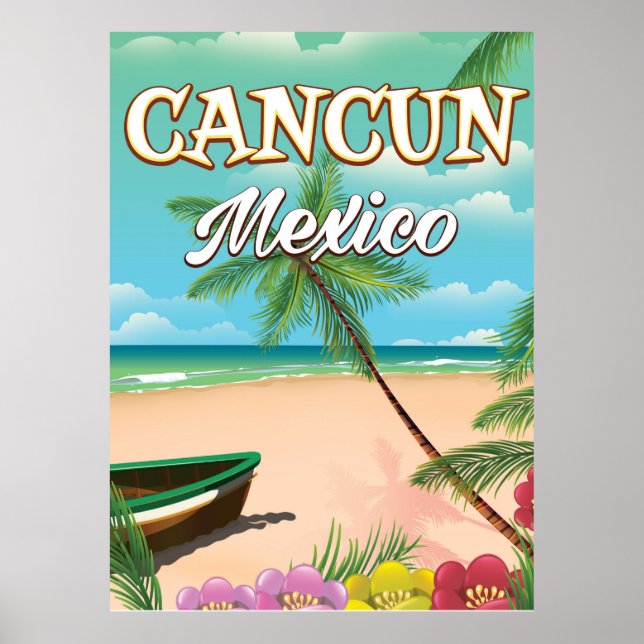 Cancun Mexico-stranden poster (Framsidan)