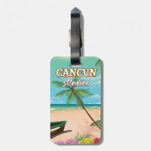 Cancun Mexico-stranden poster Bagagebricka